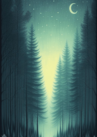 Mountain, Sea, and Moonlit Night 826310