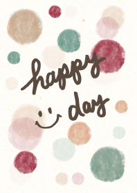 Happy day smile -watercolor Polka dot2-