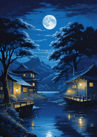 Bright Moon and Dawn 464C13