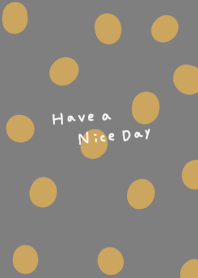 Grey and rough polka dot dull yellow.