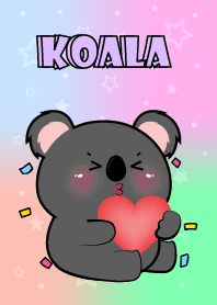 Cute Black Koala Love Pastel Theme