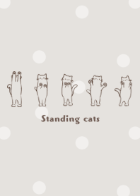 Standing cats -light gray- dot
