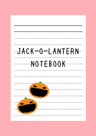 JACK-O-LANTERN NOTEBOOK-PINK RED