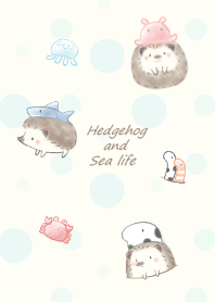 Hedgehog and Sea life -beige-