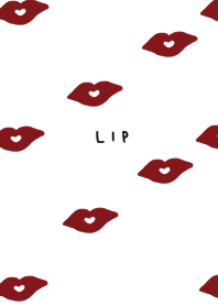 Lips Red lipstick.