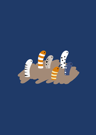 Long cute garden eel(Navy blue)