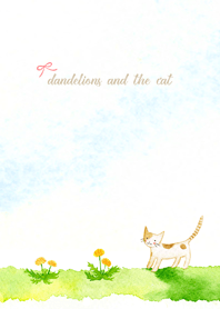 dandelions and the cat