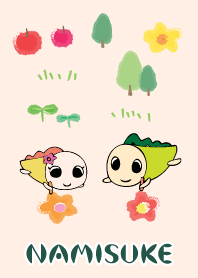 Namisuke and Nammy are painting