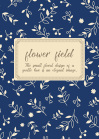 floret pattern-flower field-navy