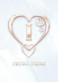 【 I 】 Heart Charm & Initial - Blue G