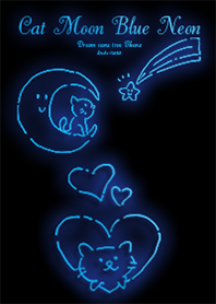 Cat moon  Blue neon