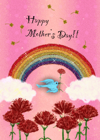 Thank you mom! blue bird & carnations