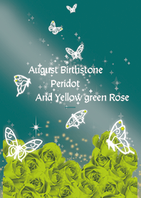 Brown green:August peridot & butterflies