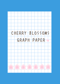 CHERRY BLOSSOMS GRAPH PAPER-BLUE-YELLOW