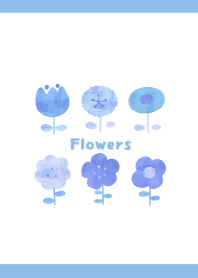 かわいいお花 2 ブルー