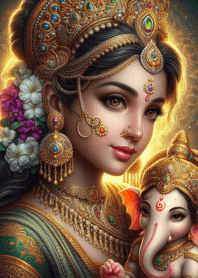 พระแม่อุมาเทวีและพระพิฆเนศบารมีมงคล V6