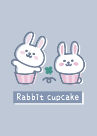 Rabbit cupcake.Clover.blue