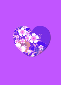 Simple Japanese Pattern Heart Purple