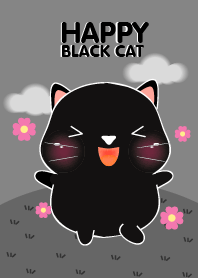 Happy Cute Black Cat Theme