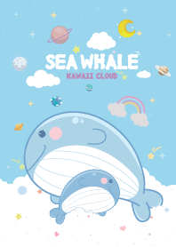 Whale Unicorn Candy Cotton Pastel Blue
