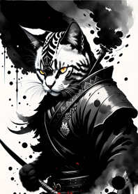 Ink wash cat samurai bAAA0f