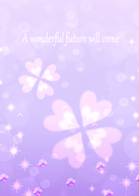 Four leaf clover. purple pink.