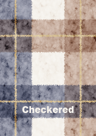 Blanket checkered(beige&navy)