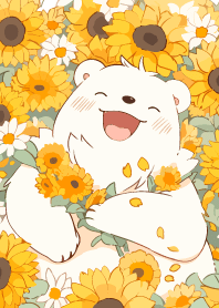 bear and sunflower