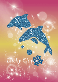 Pink : Lucky dolphin & clover