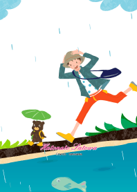 クマと男の子【雨】
