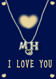 イニシャル34 M&H 　ネイビー