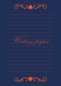 Writing paper-Navy&Orange-