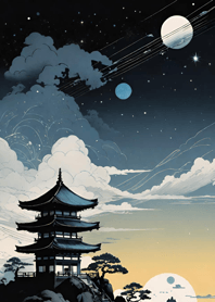 Moon in the dark night 021434