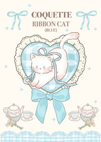 Cute kitten: coquette cat-blue