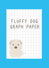 FLUFFY DOG GRAPH PAPER/BLUE/GREEN