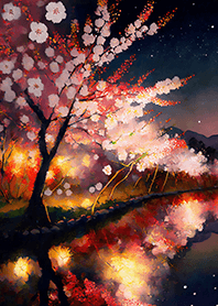 Beautiful night cherry blossoms#955