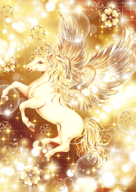 金運上昇ゴールドペガサスと黄金クローバー