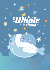 Whale Unicorn Cloud Galaxy Pacific Blue