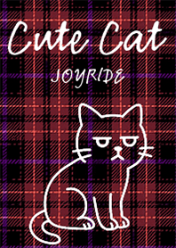 Cute cat : Red Check pattern