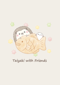 Hedgehog and Shimaenaga -Taiyaki- bw