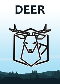 Nature landscape and geometric deer