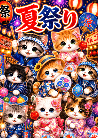 Black Sparkling Summer Festival Cats