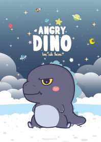 Angry Dino Seaside Navy Blue