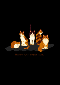 喜歡相聚在一起的貓-經典黑色