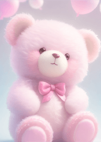 White pink teddy bear