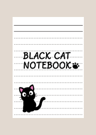 BLACK CAT NOTEBOOK/BEIGE