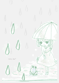 rainy day* Frog&umbrella 02