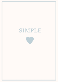 SIMPLE HEART =ivory lightblue=