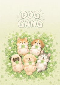 Lovely Dog Gang In Filled Clover
