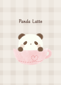 Panda Latte -pink- plaid